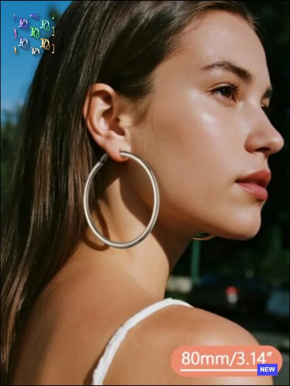 Chunky Hoop Earrings 5mm Thick Hollow Tube Hypoallergenic Lightweight Gift Box